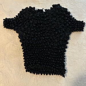 Vintage Y2K F.C. Black Scrunchie Popcorn Stretchy Top
